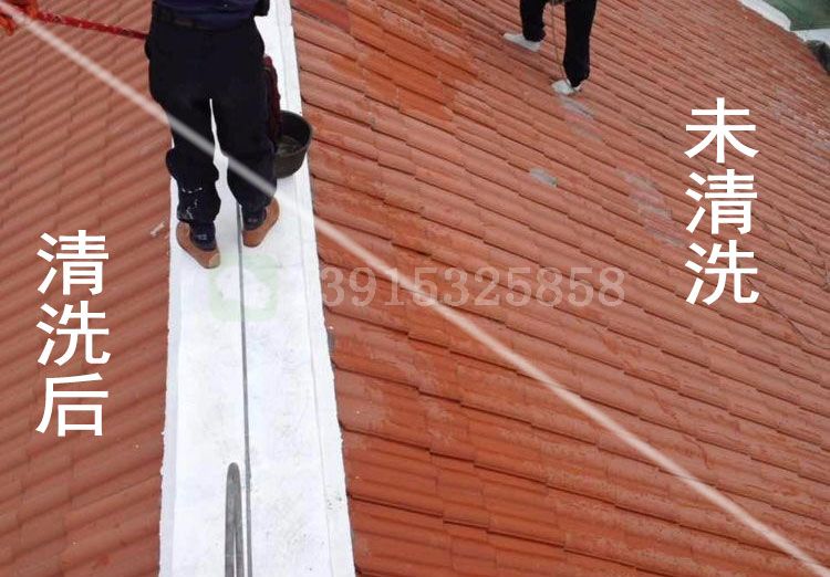 古典建筑的仿古瓦如何做好日常維護工作 清洗前后對比(圖1)